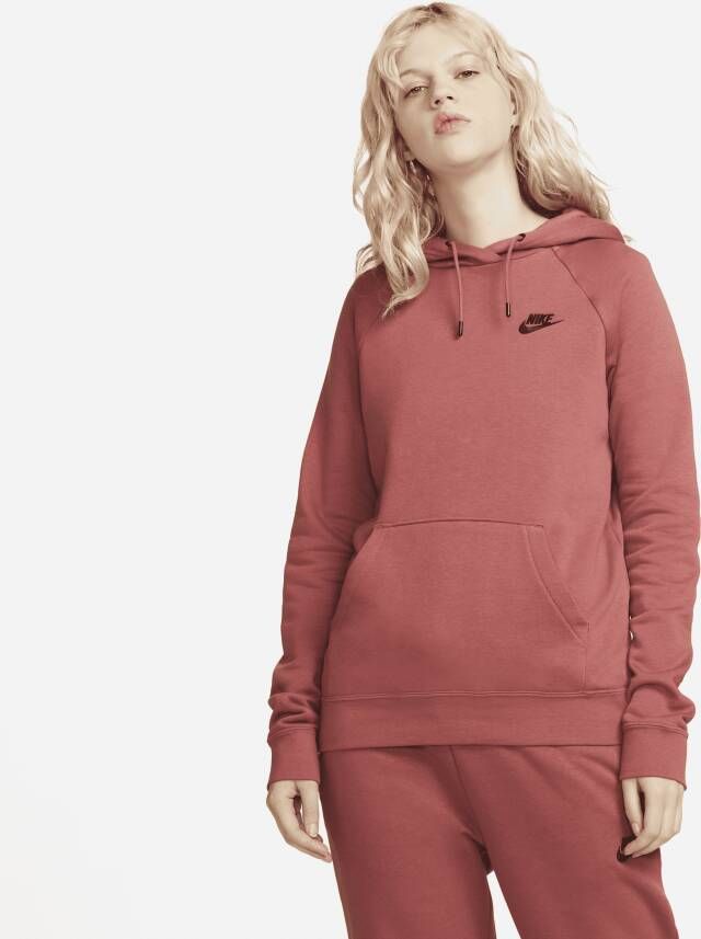Nike Sportswear Essential Fleecehoodie voor dames Rood