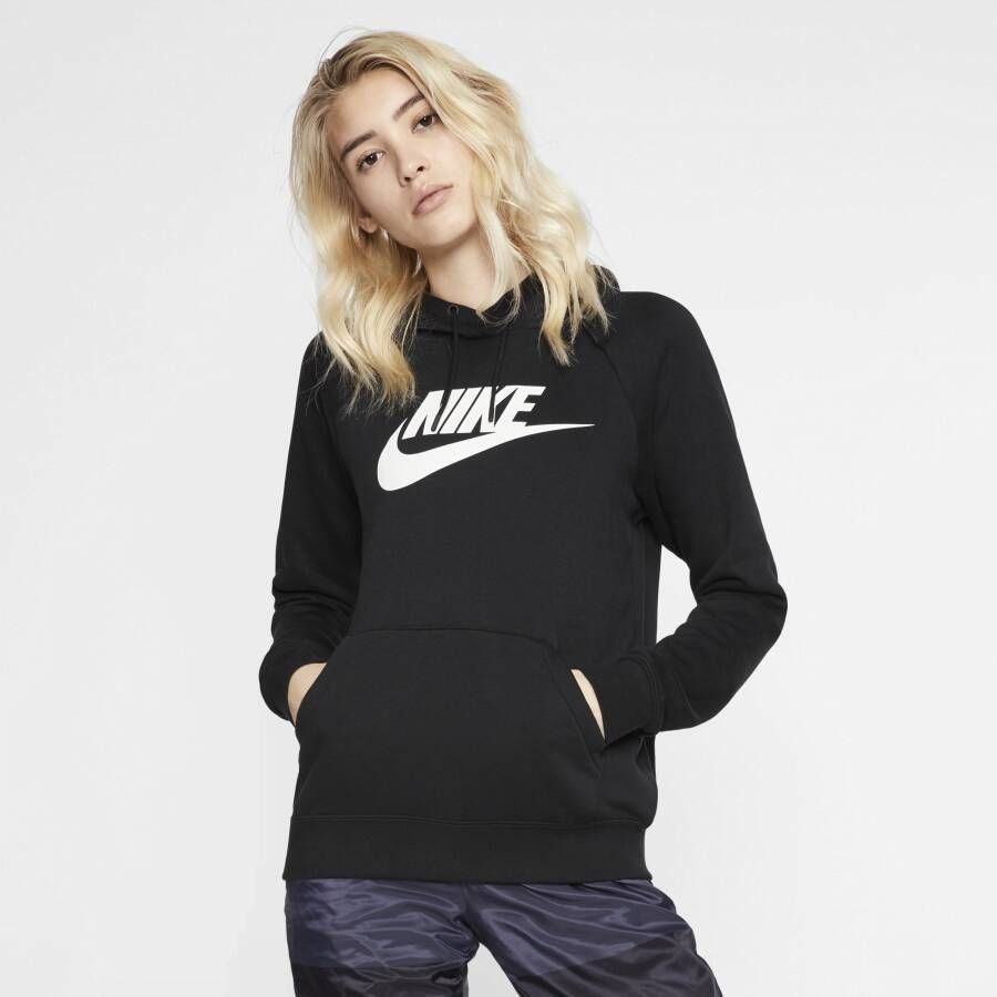 Nike Sportswear Essential Fleecehoodie voor dames Zwart