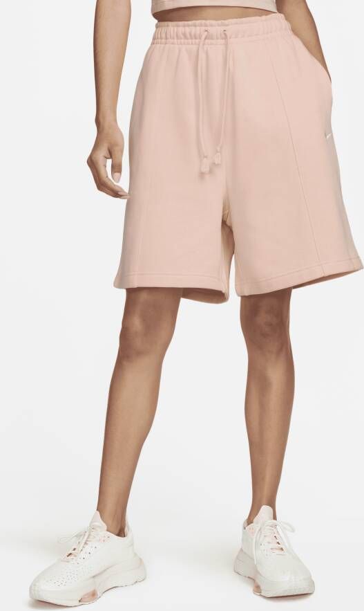Nike Sportswear Essential Fleeceshorts met hoge taille voor dames Roze
