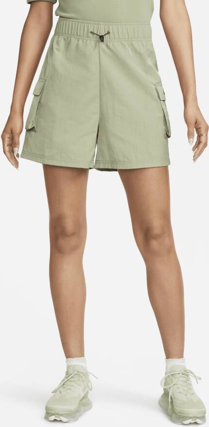 Nike Sportswear Essential Geweven damesshorts met hoge taille Groen