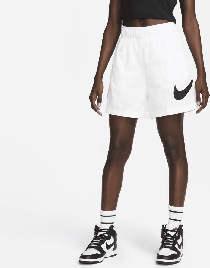 Nike Sportswear Essential Geweven damesshorts met hoge taille Wit