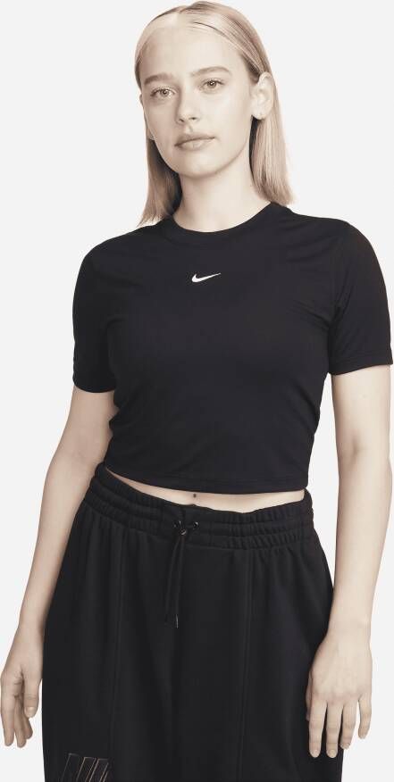 Nike Sportswear Essential Slim Crop Tee T-shirts Kleding Black maat: S beschikbare maaten:XS S M L XL