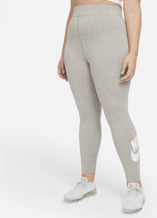 Nike Sportswear Essential Legging met hoge taille voor dames (Plus Size) Grijs