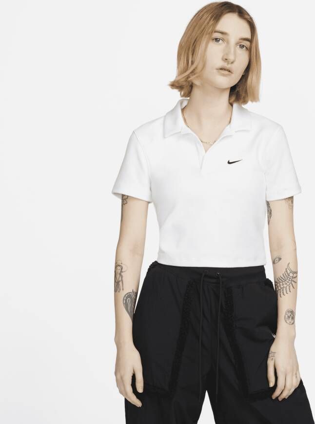 Nike Sportswear Essential Polotop met korte mouwen voor dames Wit