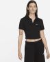 Nike Sportswear Essential Polotop met korte mouwen voor dames Zwart - Thumbnail 1