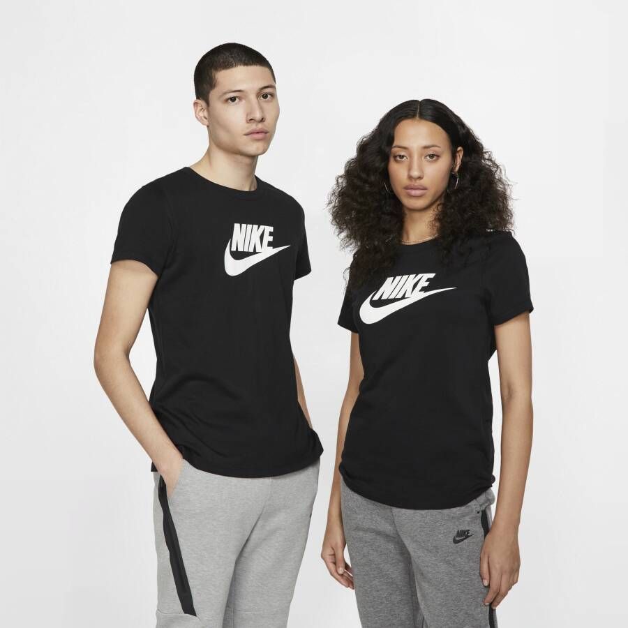 Nike sportswear essentials icon future shirt zwart wit dames