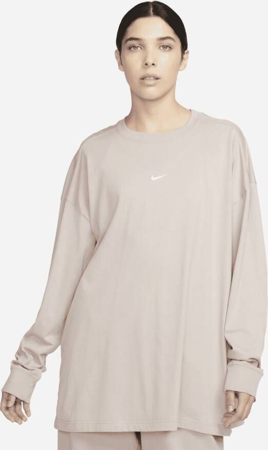 Nike Sportswear Essentials Damestop met lange mouwen Bruin