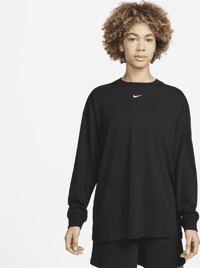 Nike Sportswear Essentials Damestop met lange mouwen Zwart