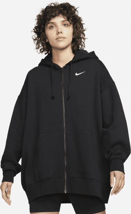 Nike Sportswear Essentials Fleecehoodie met rits Zwart