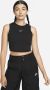 Nike Sportswear Chill Knit aansluitende korte tanktop met mini-rib voor dames Zwart - Thumbnail 1