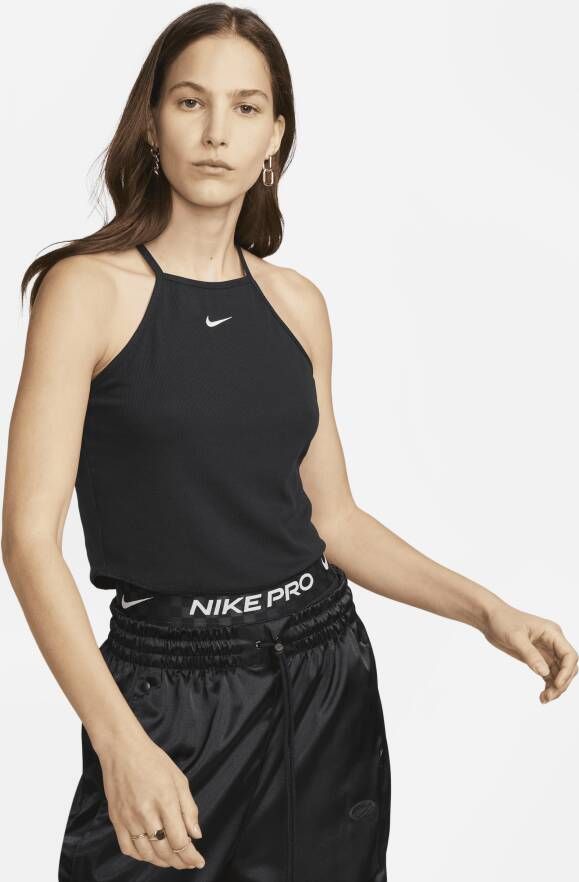 Nike Sportswear Essentials tanktop met ribbelstructuur voor dames Zwart