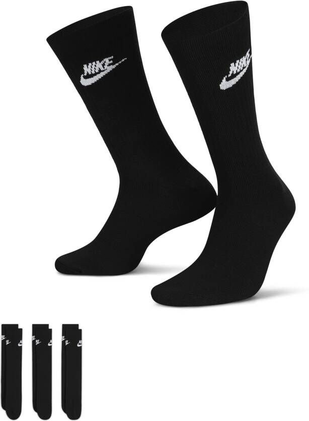 Nike Sportswear Everyday Essential Crew sokken (3 paar) Zwart
