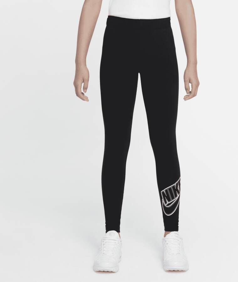 Nike Sportswear Favorites Legging met graphic voor meisjes Zwart