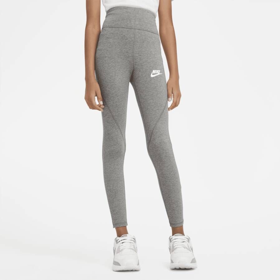 Nike Sportswear Favorites Legging met hoge taille voor meisjes Grijs