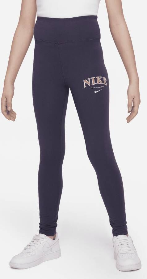 Nike Sportswear Favorites Legging met hoge taille voor meisjes Grijs
