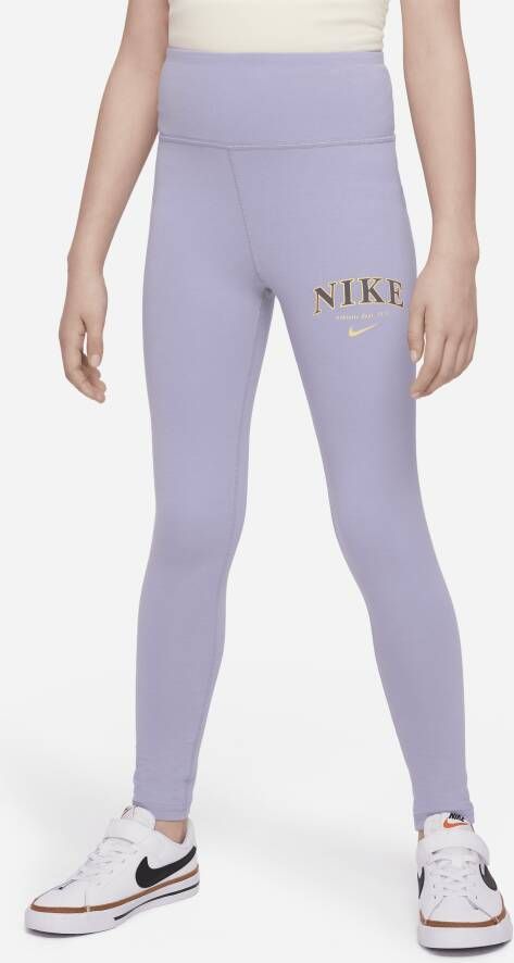 Nike Sportswear Favorites Legging met hoge taille voor meisjes Paars