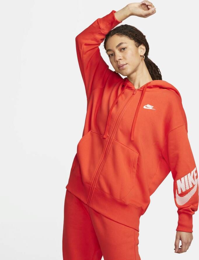 Nike Sportswear Fleecehoodie met rits voor dames Rood