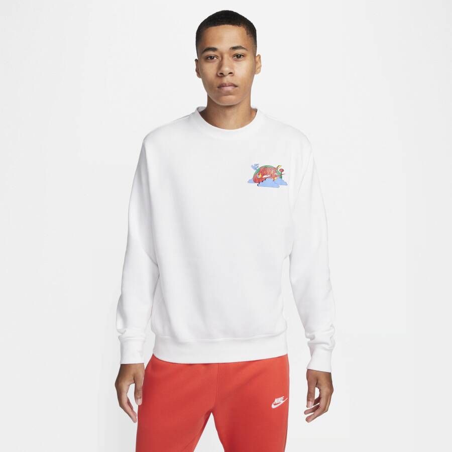 Nike Sportswear Fleecetop met ronde hals voor heren Wit