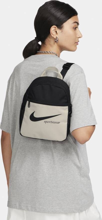 Nike Sportswear Futura minirugzak met ruitpatroon (6 liter) Zwart