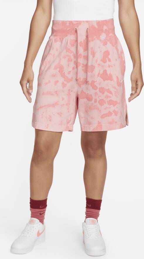 Nike Sportswear Jersey damesshorts met hoge taille en cloud-dye Rood