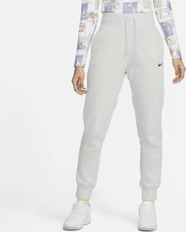 Nike Sportswear Phoenix Fleece Joggingbroek van fleece met hoge taille voor dames Grijs