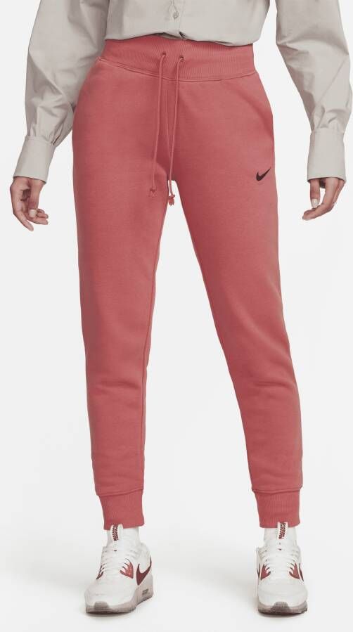 Nike Sportswear Phoenix Fleece Joggingbroek van fleece met hoge taille voor dames Rood