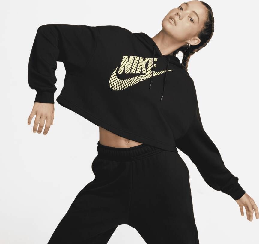 Nike Sportswear Korte danshoodie van fleece voor dames Zwart