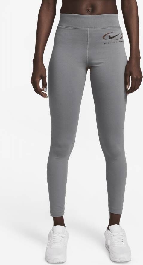 Nike Sportswear lange legging met hoge taille en graphic voor dames Grijs