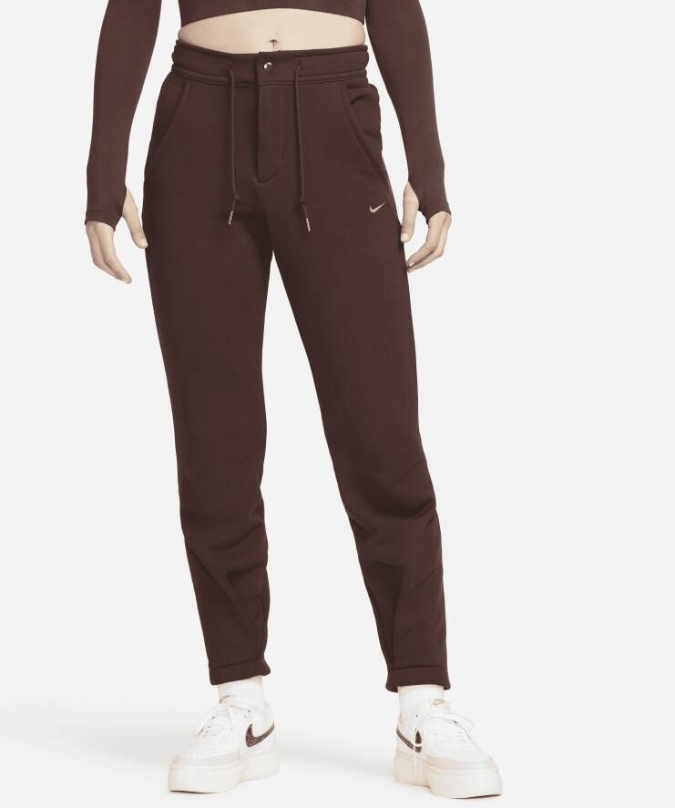 Nike Sportswear Modern Fleece Damesbroek van sweatstof met hoge taille Bruin