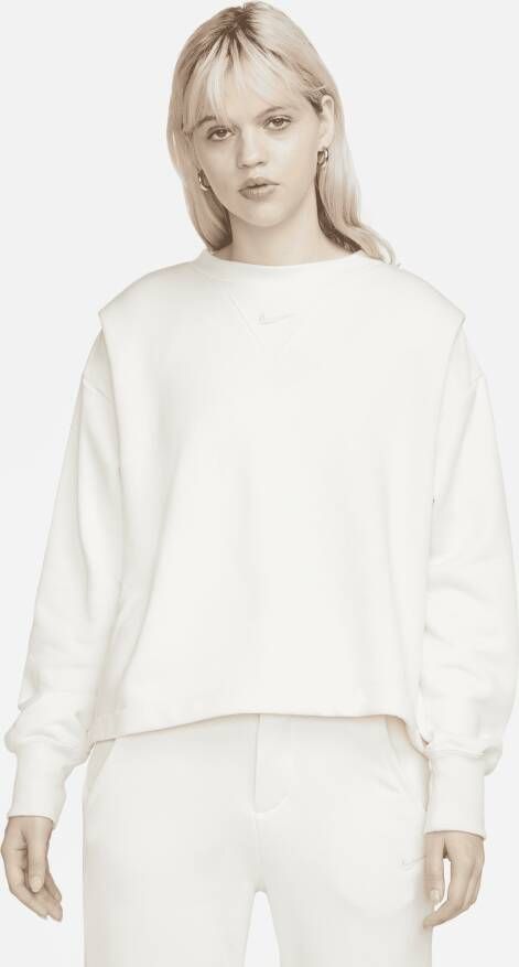 Nike Sportswear Modern Fleece Oversized sweatshirt met ronde hals voor dames Wit