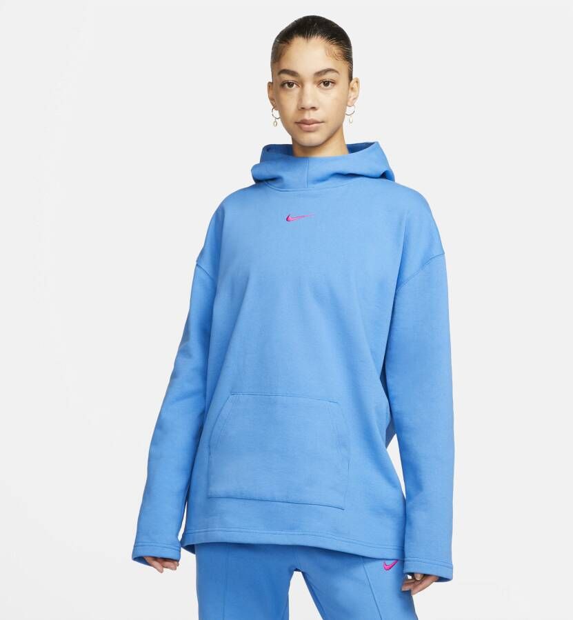 Nike Sportswear Oversized fleecehoodie met trechterhals Blauw
