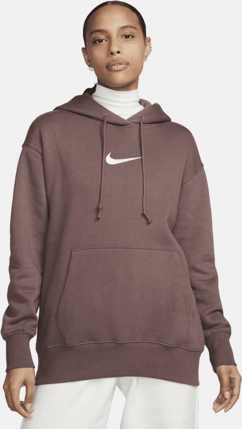 Nike Sportswear Oversized fleecehoodie voor dames Bruin