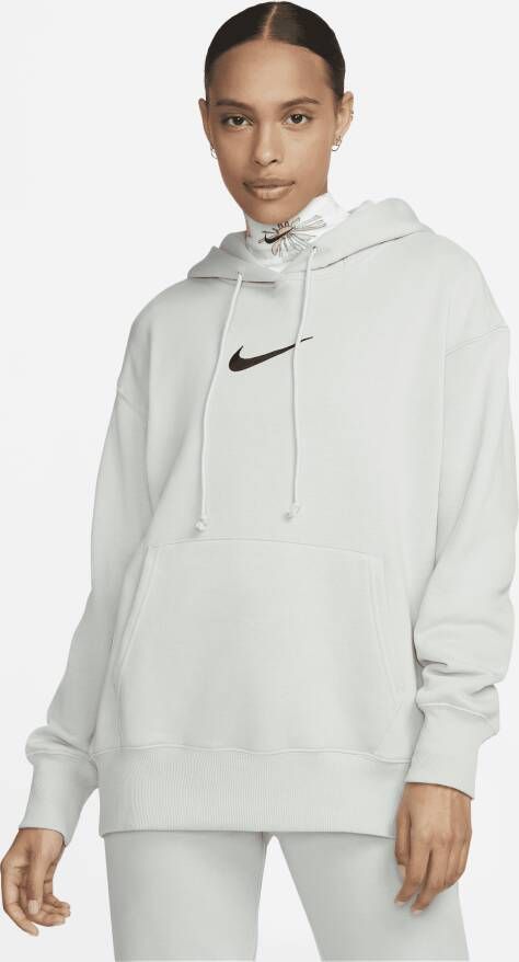 Nike Sportswear Oversized Fleece Hoodie Hoodies Kleding LIGHT SILVER BLACK maat: S beschikbare maaten:S