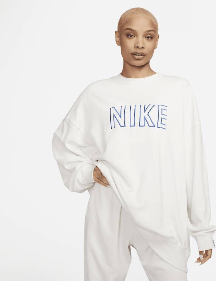 Nike Sportswear oversized sweatshirt met ronde hals van sweatstof voor dames Grijs