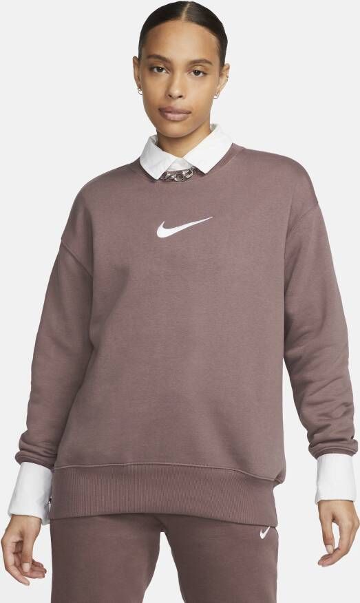 Nike Sportswear Phoenix Fleece Oversized sweatshirt van fleece voor dames Bruin