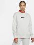 Nike Sportswear Oversized Fleece Sweatshirt Sweaters Kleding LIGHT SILVER BLACK maat: S beschikbare maaten:XS S XL - Thumbnail 2