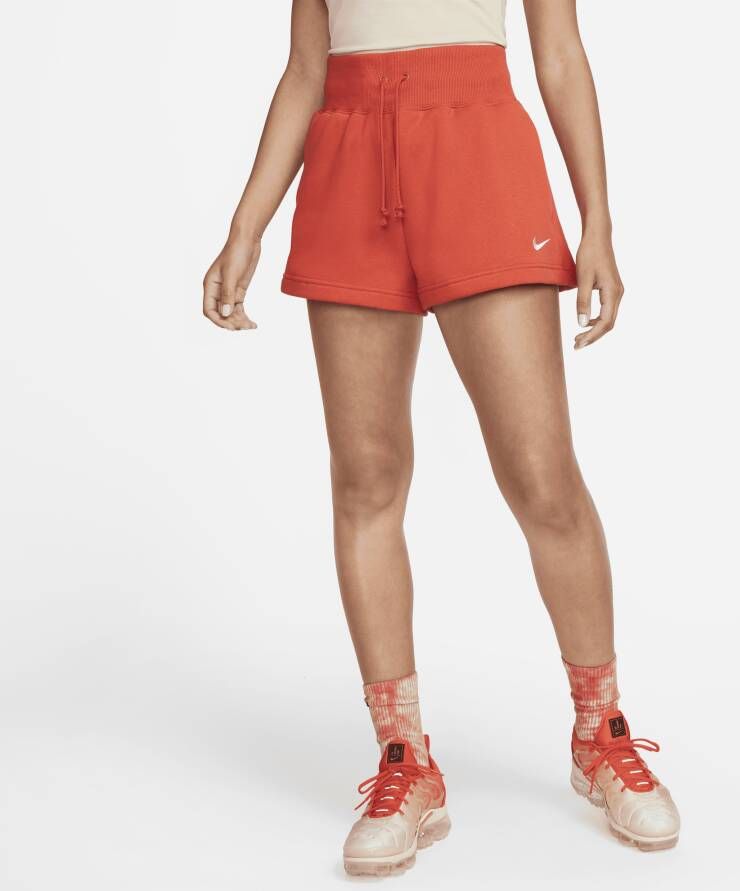 Nike Sportswear Phoenix Fleece Damesshorts met hoge taille Oranje