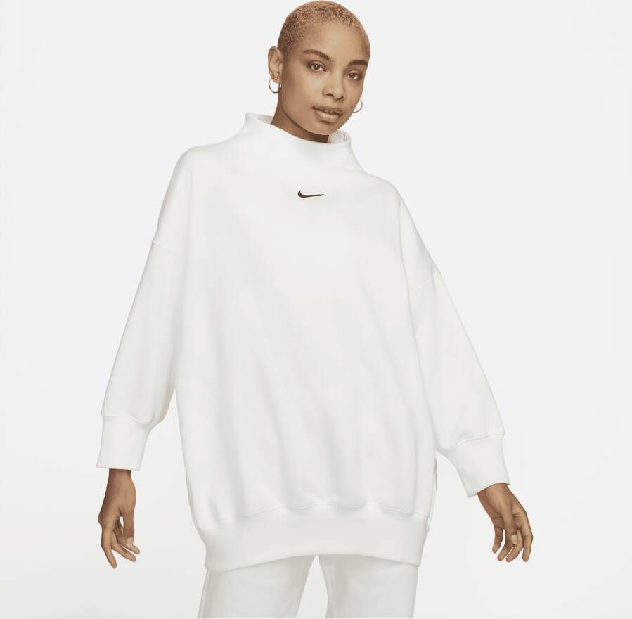 Nike Sportswear Phoenix Fleece Extra oversized sweatshirt met opstaande kraag en 3 4-mouwen voor dames Zwart