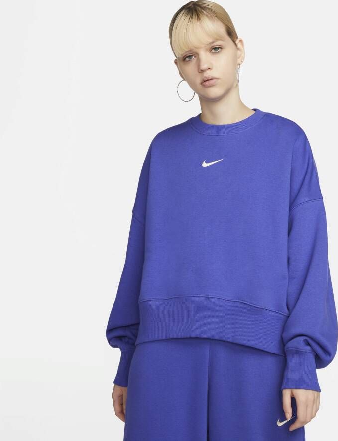 Nike Sportswear Phoenix Fleece Extra oversized sweatshirt met ronde hals voor dames Blauw