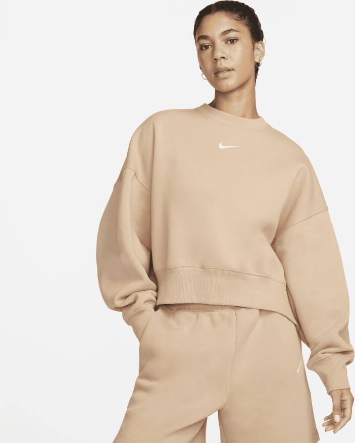 Nike Sportswear Phoenix Fleece extra oversized sweatshirt met ronde hals voor dames Bruin