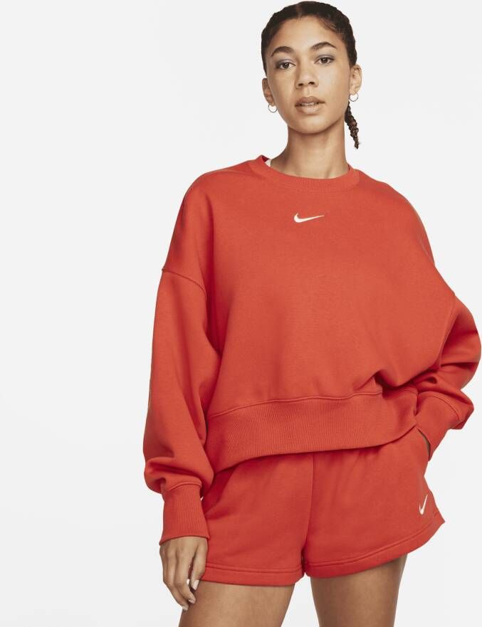 Nike Sportswear Phoenix Fleece Extra oversized sweatshirt met ronde hals voor dames Oranje