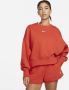 Nike Sportswear Phoenix Fleece Extra oversized sweatshirt met ronde hals voor dames Oranje - Thumbnail 1