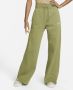 Nike Sportswear Phoenix Fleece Joggingbroek met hoge taille en wijde pijpen voor dames Groen - Thumbnail 1