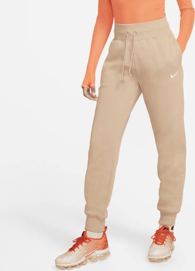 Nike Sportswear Phoenix Fleece Joggingbroek met hoge taille voor dames Bruin