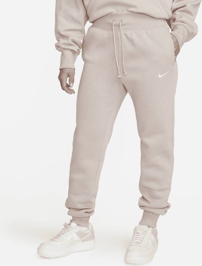 Nike Sportswear Phoenix Fleece High-waisted Joggers Trainingsbroeken Dames Taupe Sail maat: L beschikbare maaten:L
