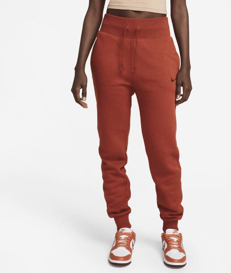 Nike Sportswear Phoenix Fleece Joggingbroek met hoge taille voor dames Oranje