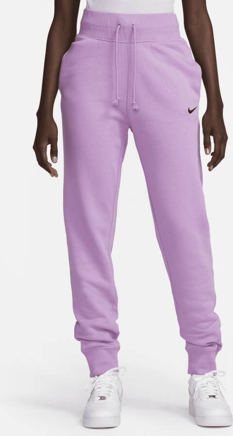 Nike Sportswear Phoenix Fleece Joggingbroek van fleece met hoge taille voor dames Paars