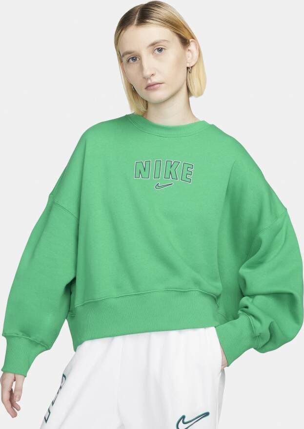 Nike Sportswear Phoenix Fleece Kort oversized sweatshirt met ronde hals voor dames Groen