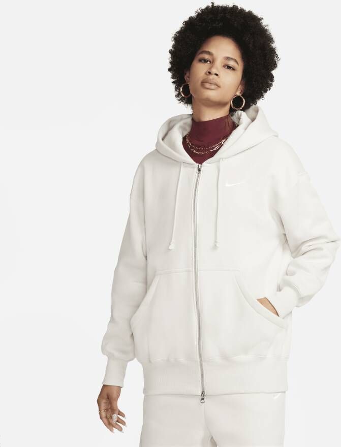Nike Sportswear Phoenix Fleece Oversized Full-zip Hoodie Hooded vesten Kleding lt orewood brn sail maat: M beschikbare maaten:M