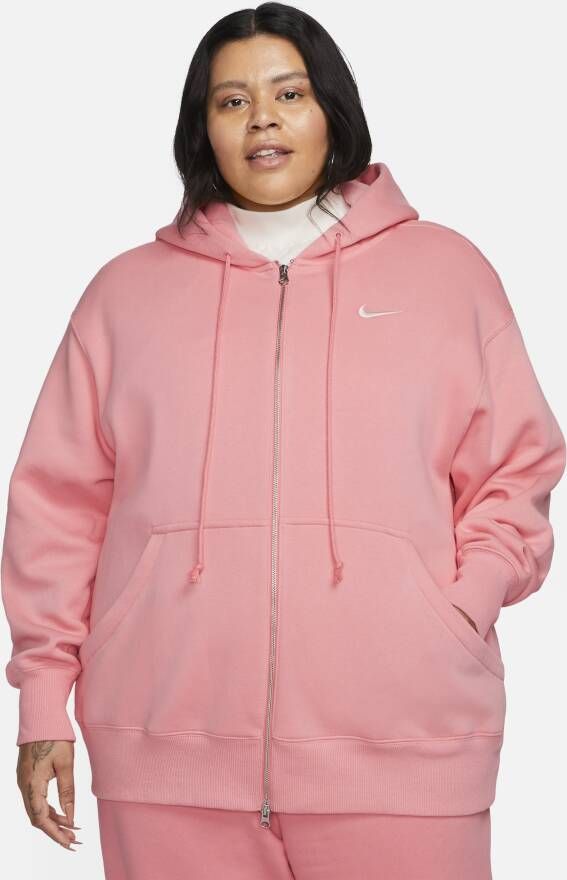 Nike Sportswear Phoenix Fleece Oversized hoodie met rits voor dames (Plus Size) Roze